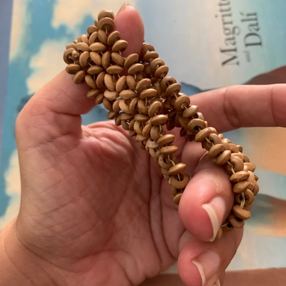 HANDMADE FOLK WOOD bracelet OS jewelry beads boho - Picture 8 of 10